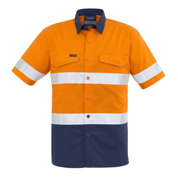 Mens Rugged Cooling Hi Vis Taped Short Sleeve Shirt Thumbnail