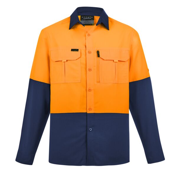 Mens Hi Vis Outdoor Long Sleeve Shirt Thumbnail