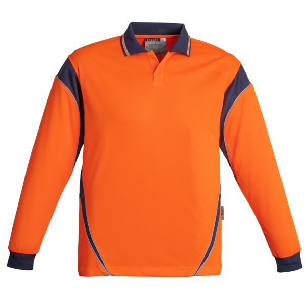 Mens Hi Vis Aztec Long Sleeve Polo Thumbnail